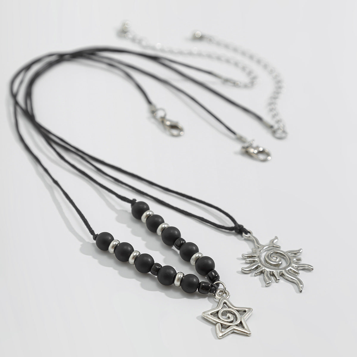 Sun & Star Frosted Bead Necklace
