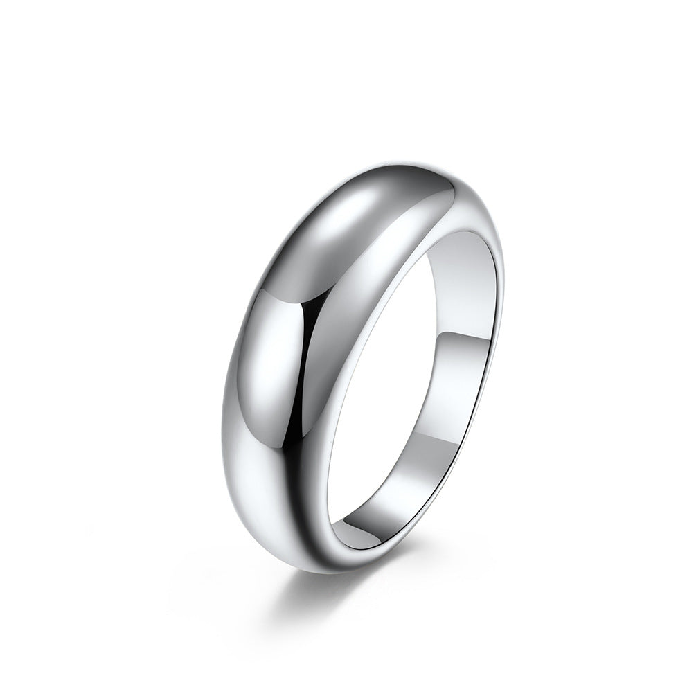 European And American Style Smooth Arc Neutral Ring Jewelry