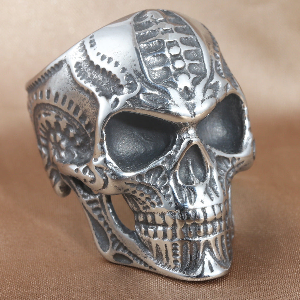 Titanium Steel Skull Ring for Men - Retro and Trendy Personalized Accessory