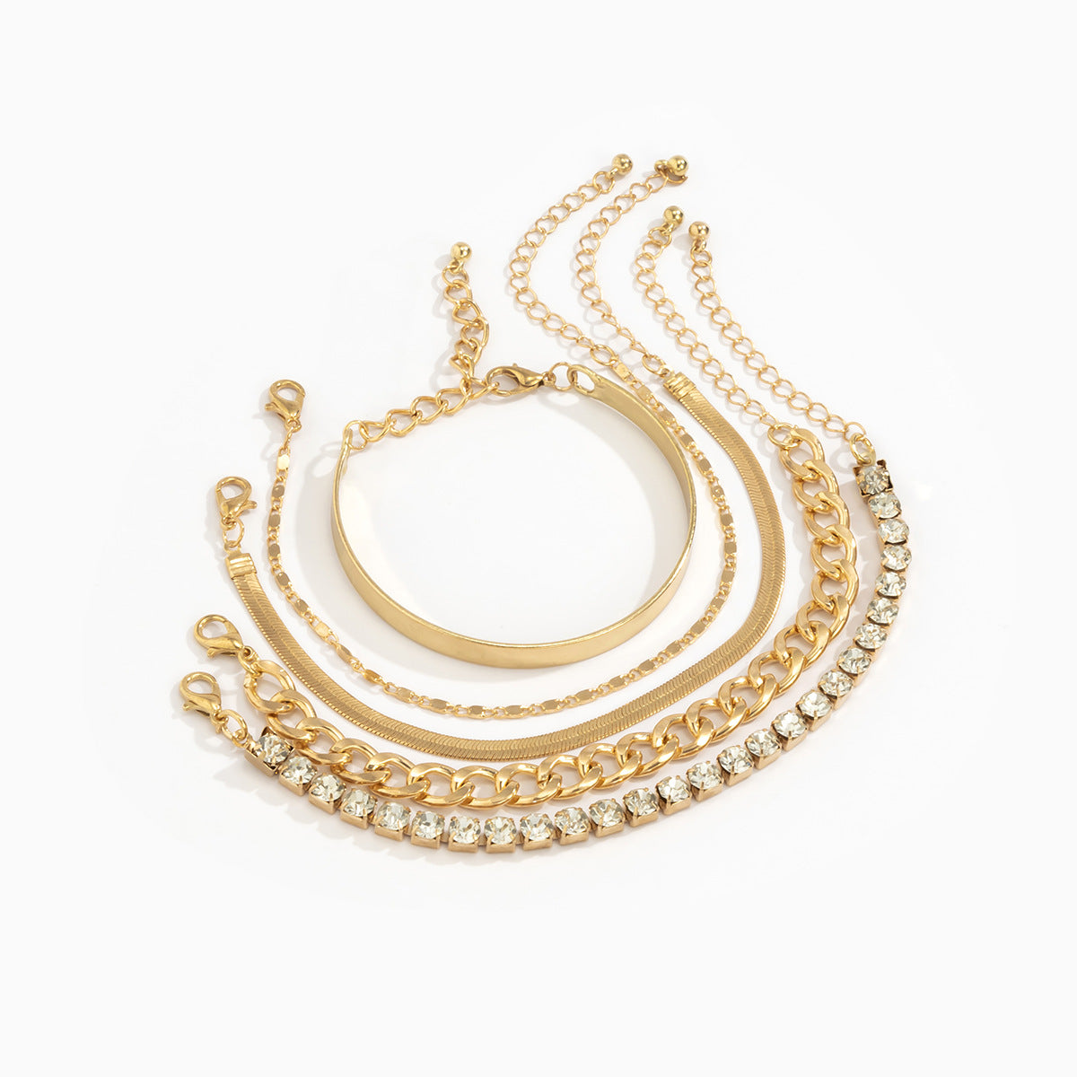 Planderful Vienna Verve Zircon Snake Chain Bracelet For Women Stackable Thick Statement Jewelry