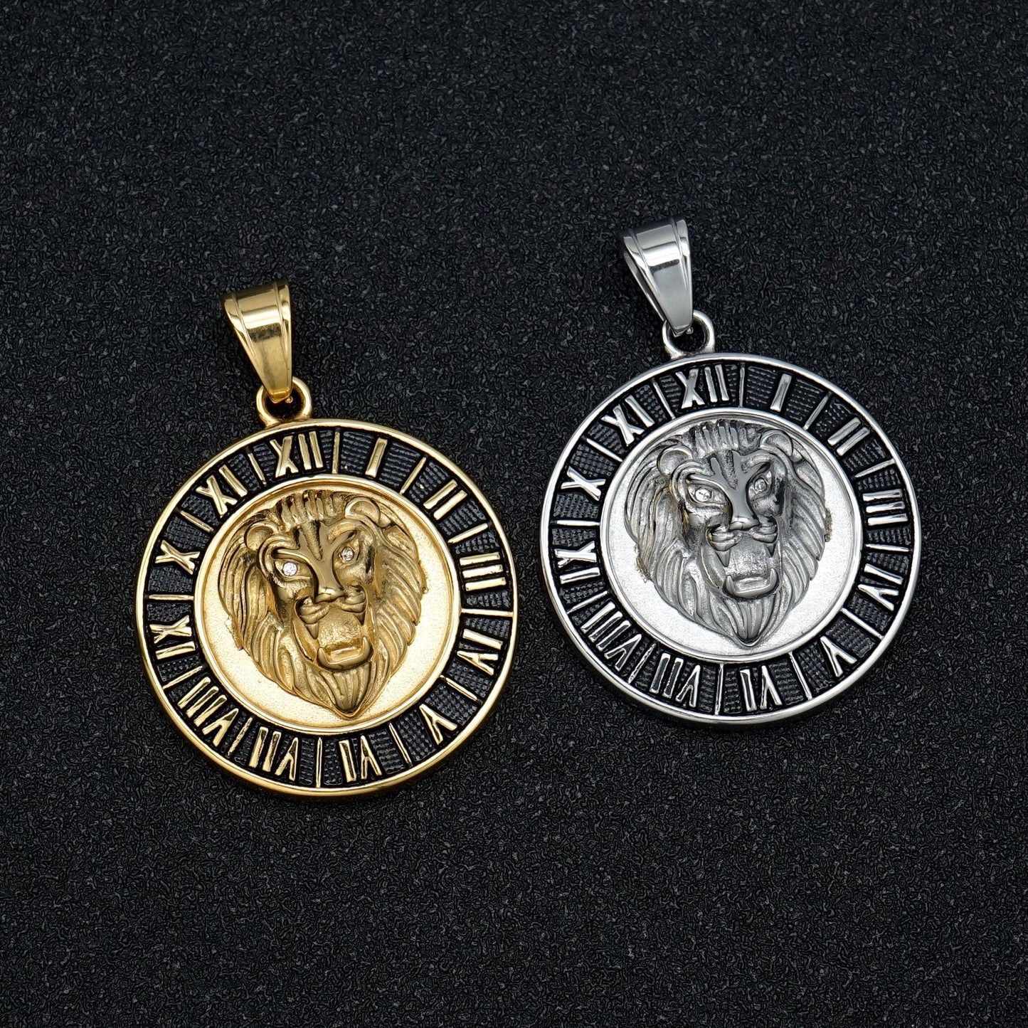Planderful Titanium Lion Head Pendant Unisex Hip Hop Bold