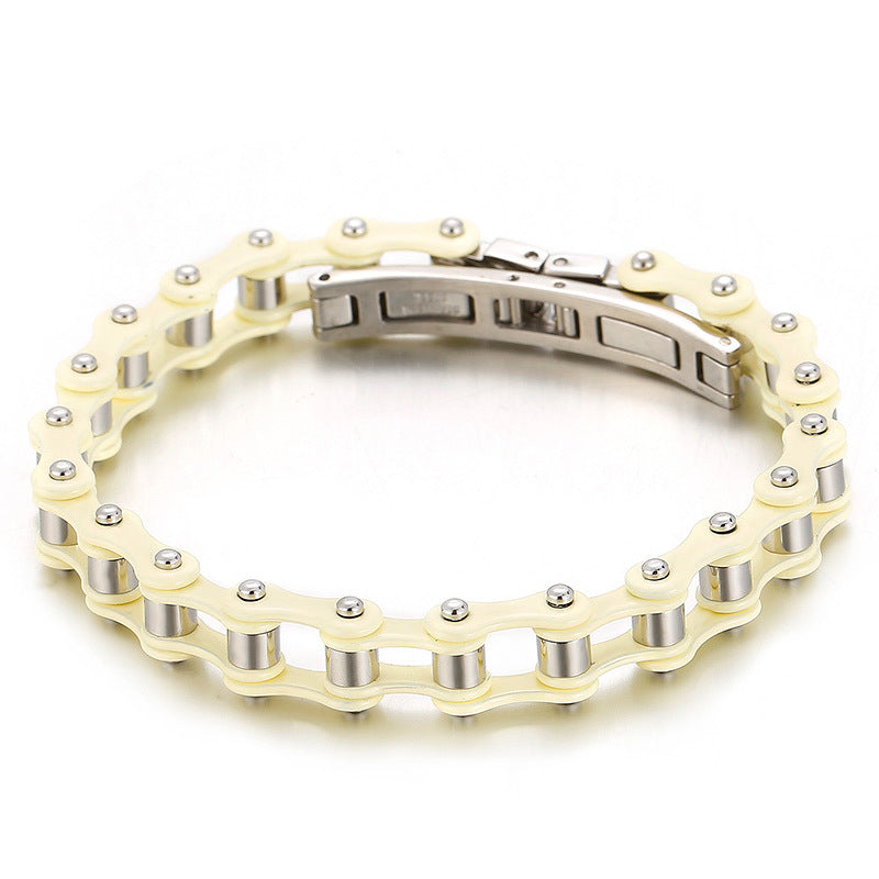 Titanium Steel Men's Bracelet with Multicolor European and American Fashion Touch