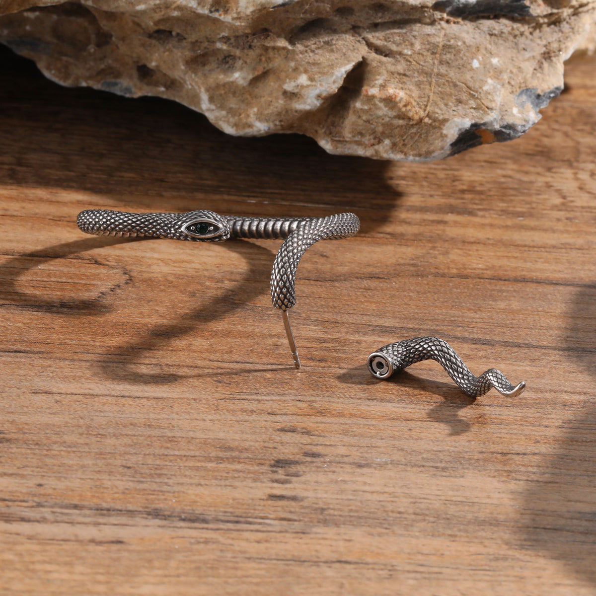 Snake Stainless Steel Earring — Left Ear