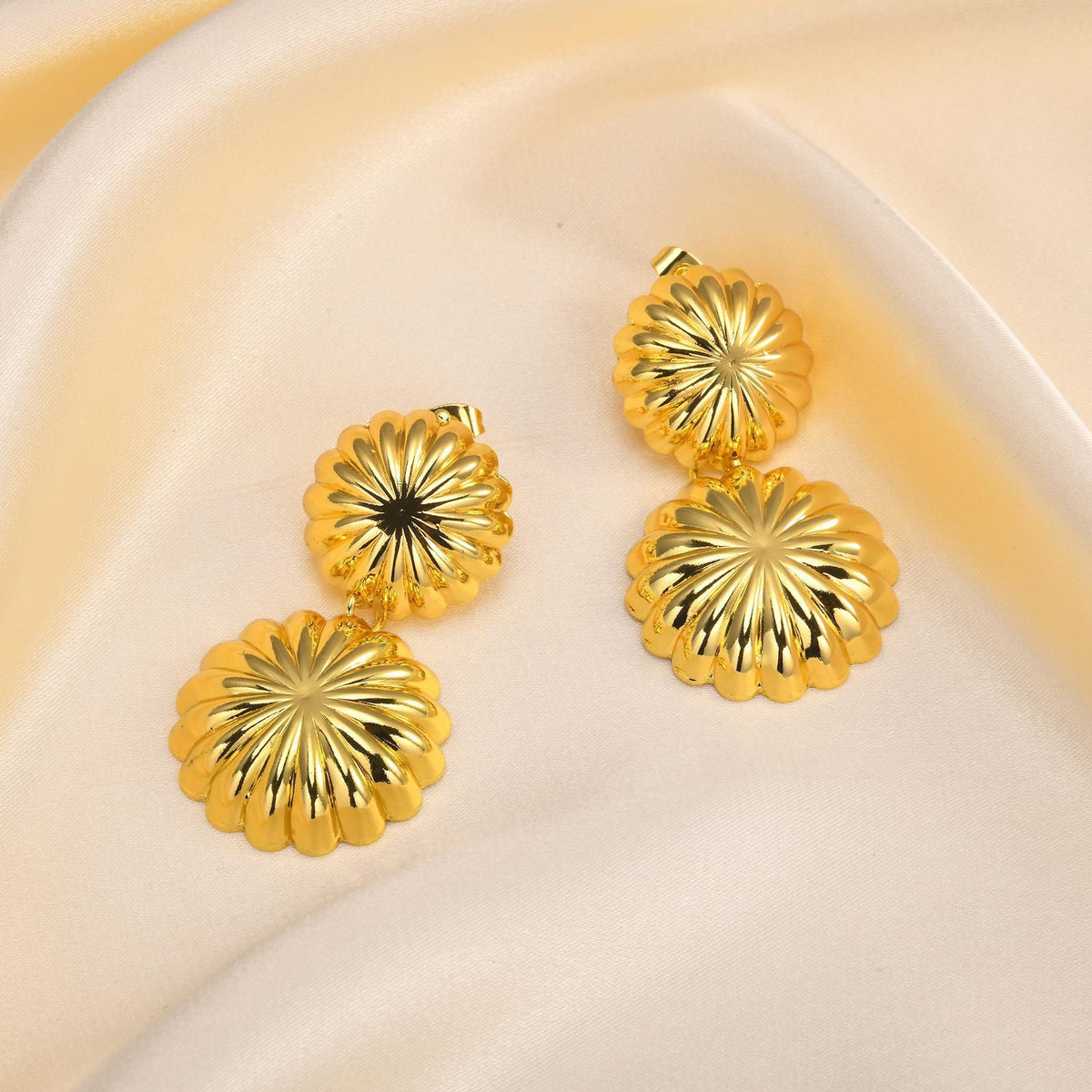 Modern Gold-Tone Stainless Steel Earrings
