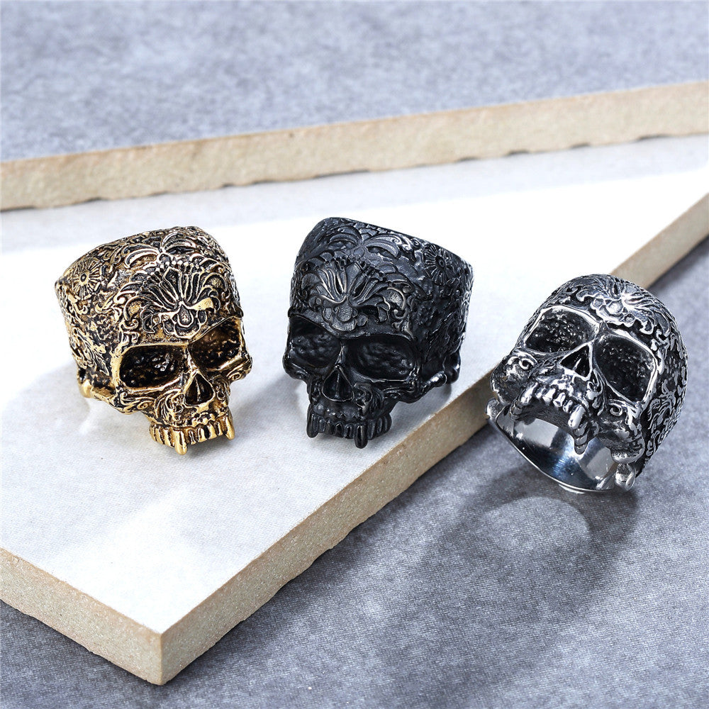 Rock Band Skull Titanium Steel Ring
