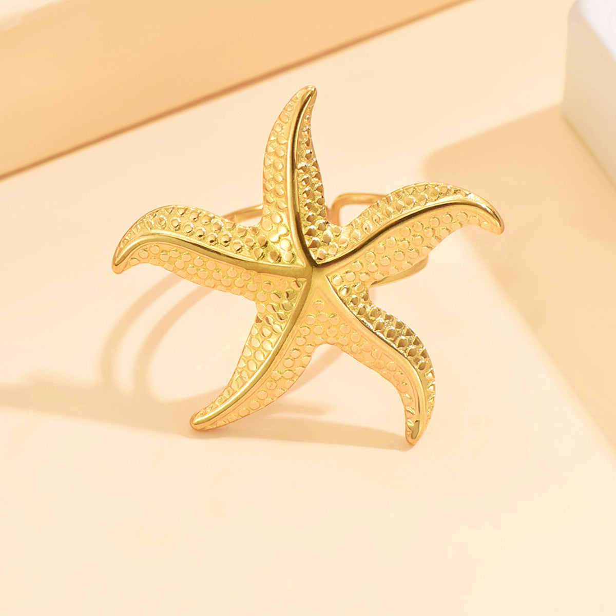 Planderful Vienna Verve Stainless Steel Flower Gemstones Opening Ring For Women Chic Vacation Style
