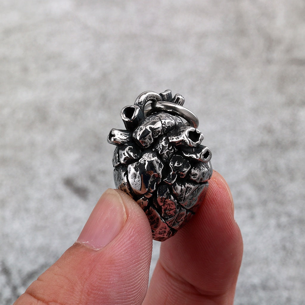 Punk Heart Stainless Steel Pendant Necklace