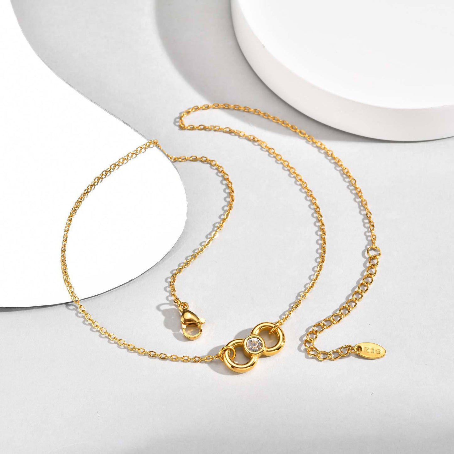 Stainless Steel 8 Characters Infinite White Zircon Necklace Bracelet Unlimited Collarbone
