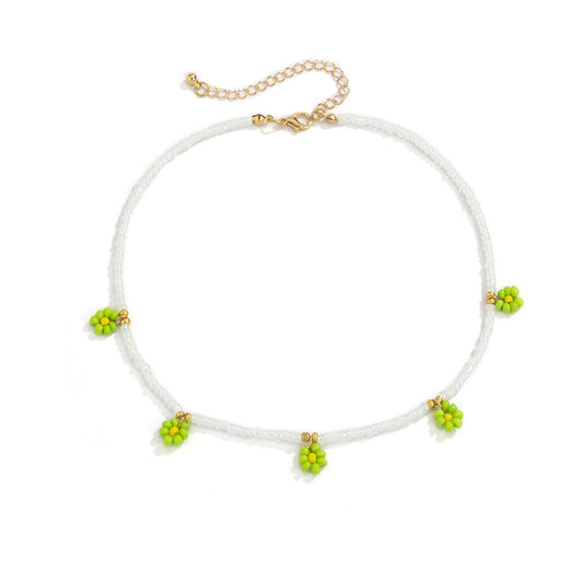 Planderful Vienna Verve Daisy Fringe Collarbone Necklace For Women Elegant Holiday Style