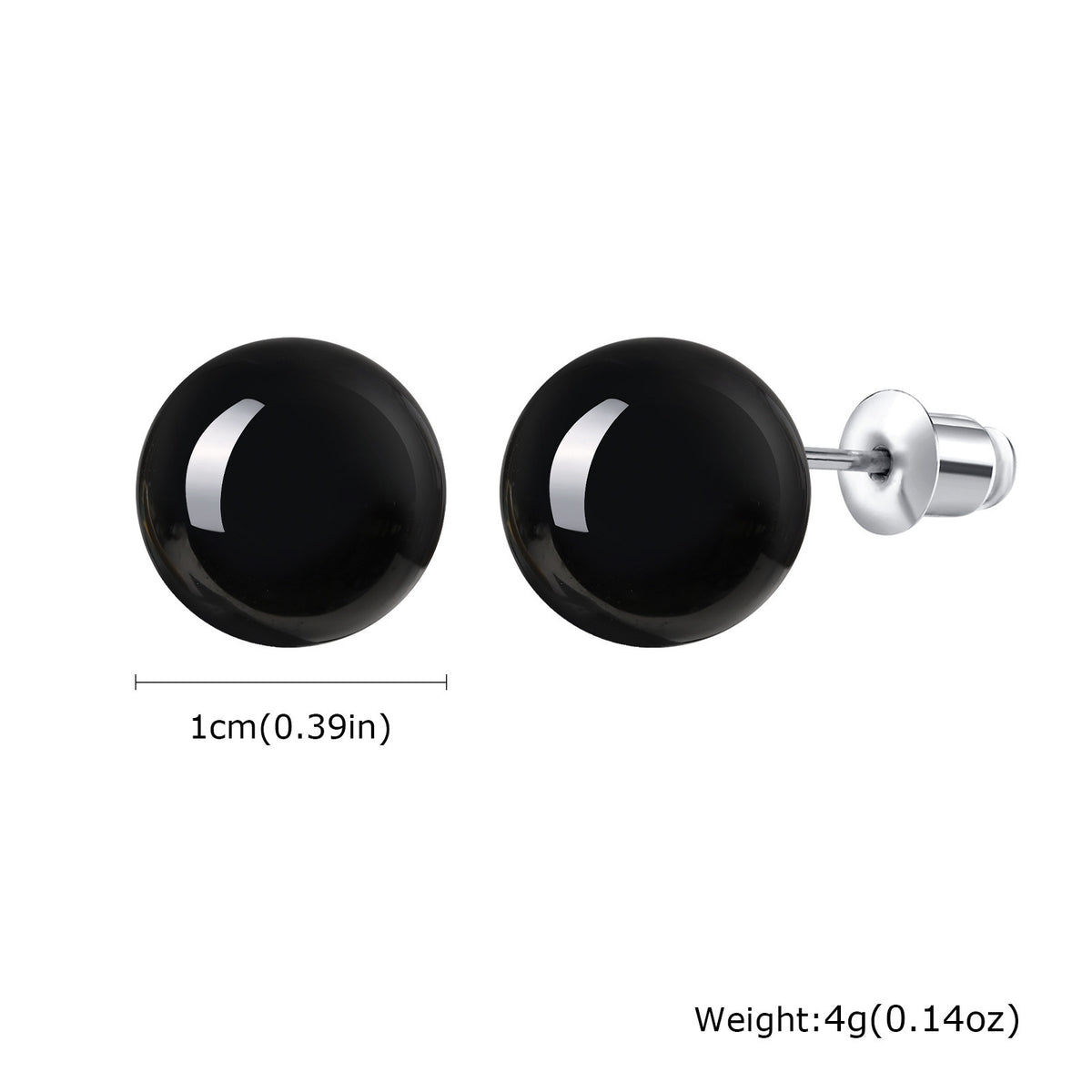 Round Gemstone Stud Earrings — 3 Styles