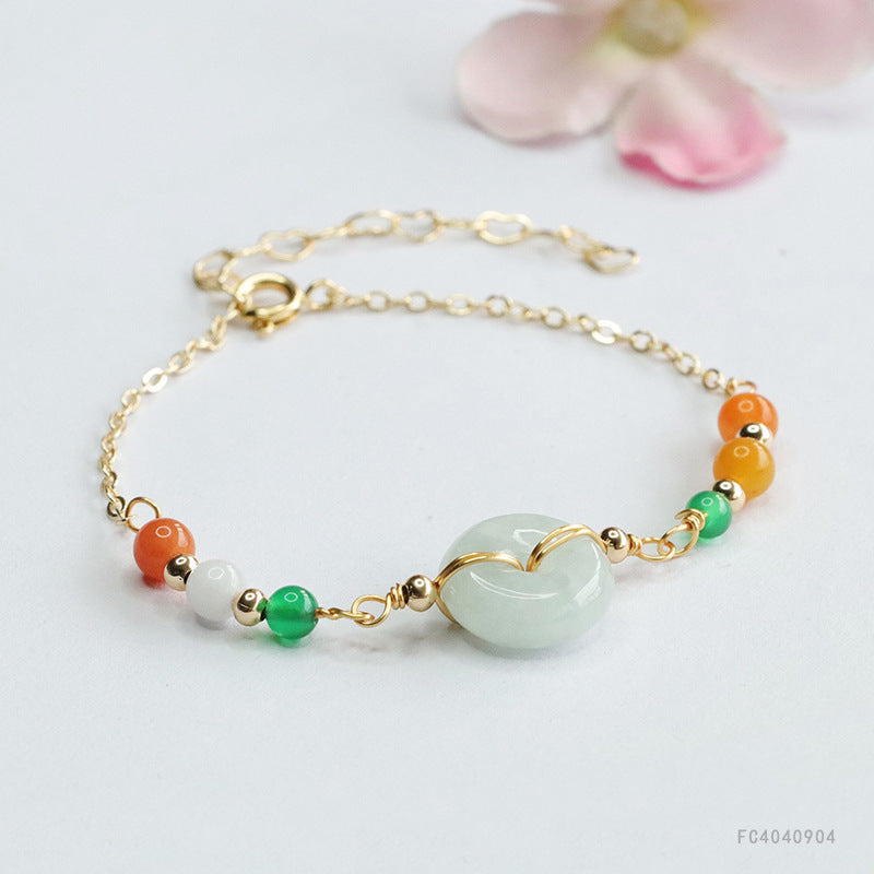 Jadeite Peace Buckle 13 mm Bracelet