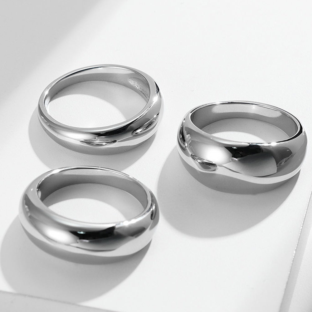Planderful Titanium Steel Ring Unisex Retro Curved Water Drop Design For Men Women Couples Durable Daily Wear