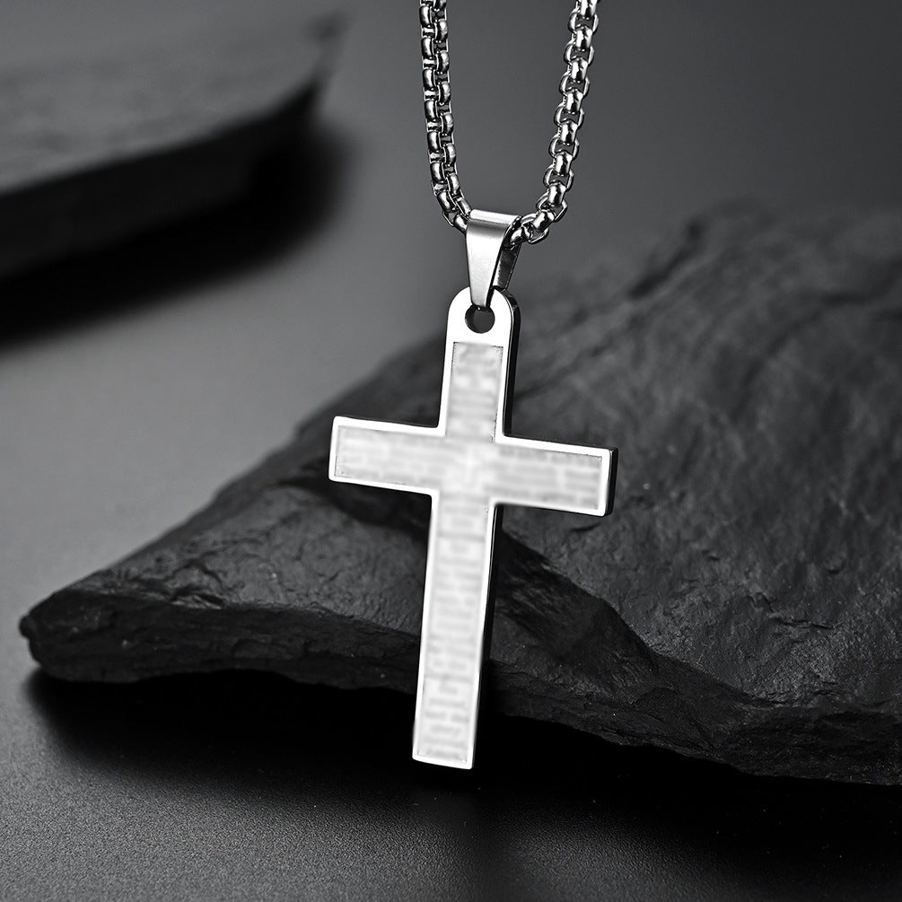 Cross-Border Amazon Jewelry Supply Stainless Steel Cross Necklace