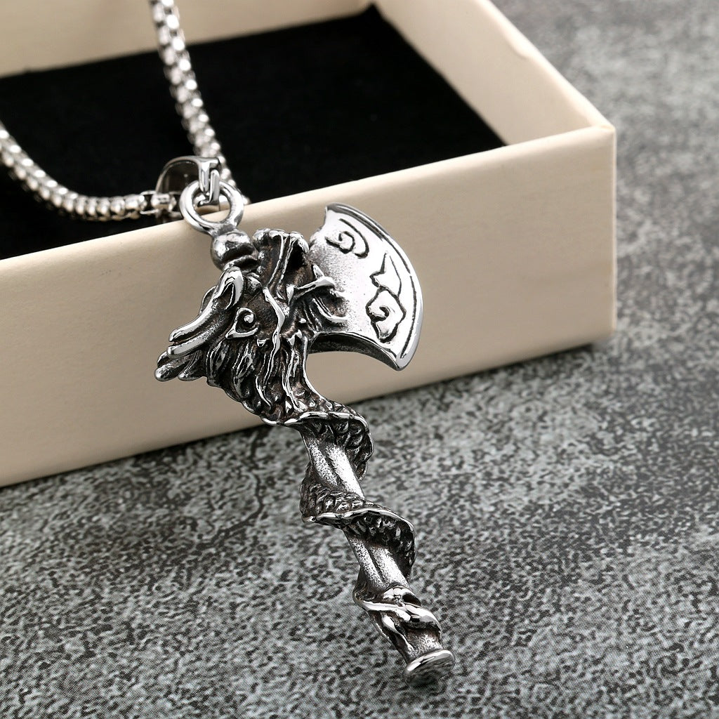 Vintage Dragon Stainless Steel Men's Pendant Necklace