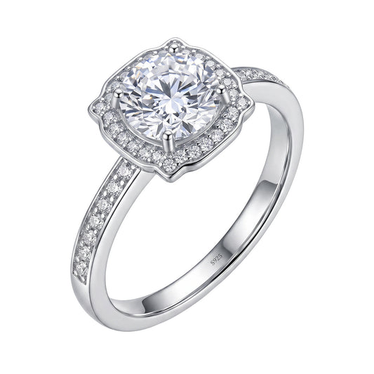 Lotus Four-Claw S925 Sterling Silver Women's Ring