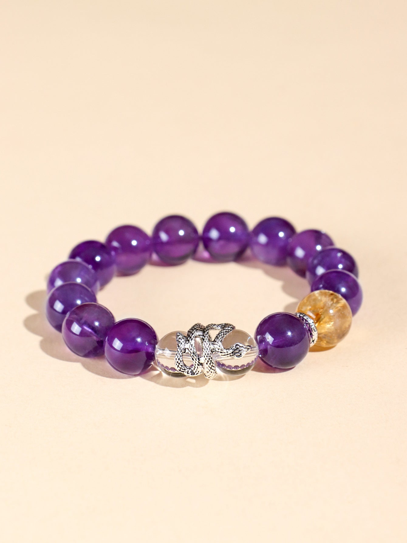 Planderful Fortune's Favor Amethyst Couple Beaded Bracelet – High-End Crystal Design