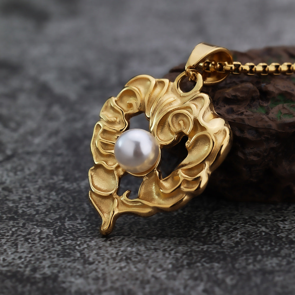 Vintage Pearl Men's Pendant Necklace