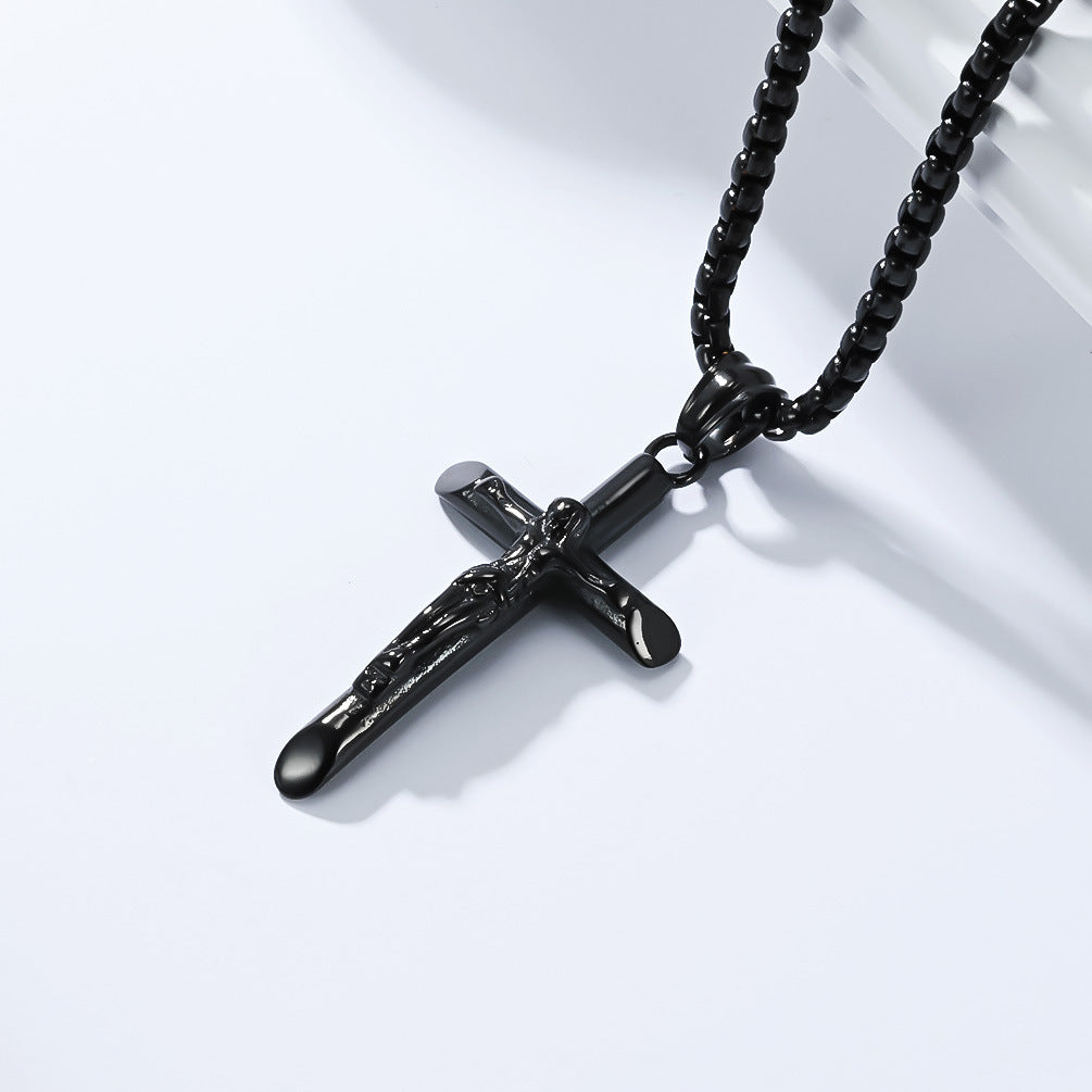 Planderful Stainless Steel Cross Pendant Unisex Necklace