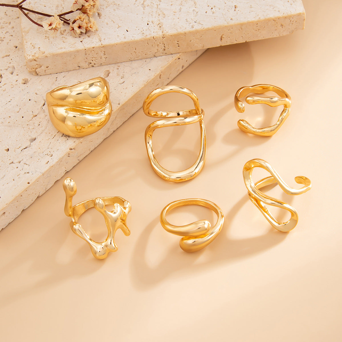 Planderful Vienna Verve Exaggerated Cross Thread Ring For Retro Geometric Statement Jewelry Unisex
