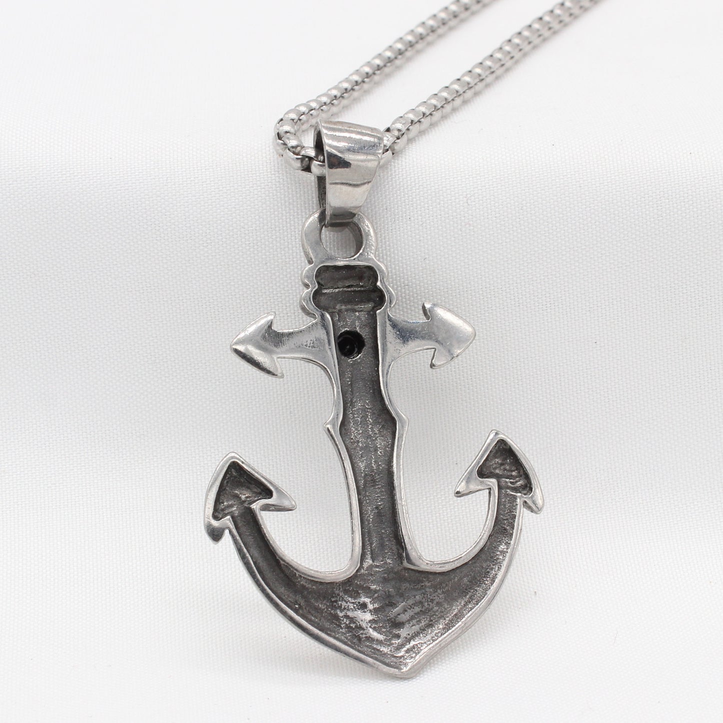 Planderful Everyday Genie – Retro Boat Anchor Men's Titanium Steel Pendant Necklace