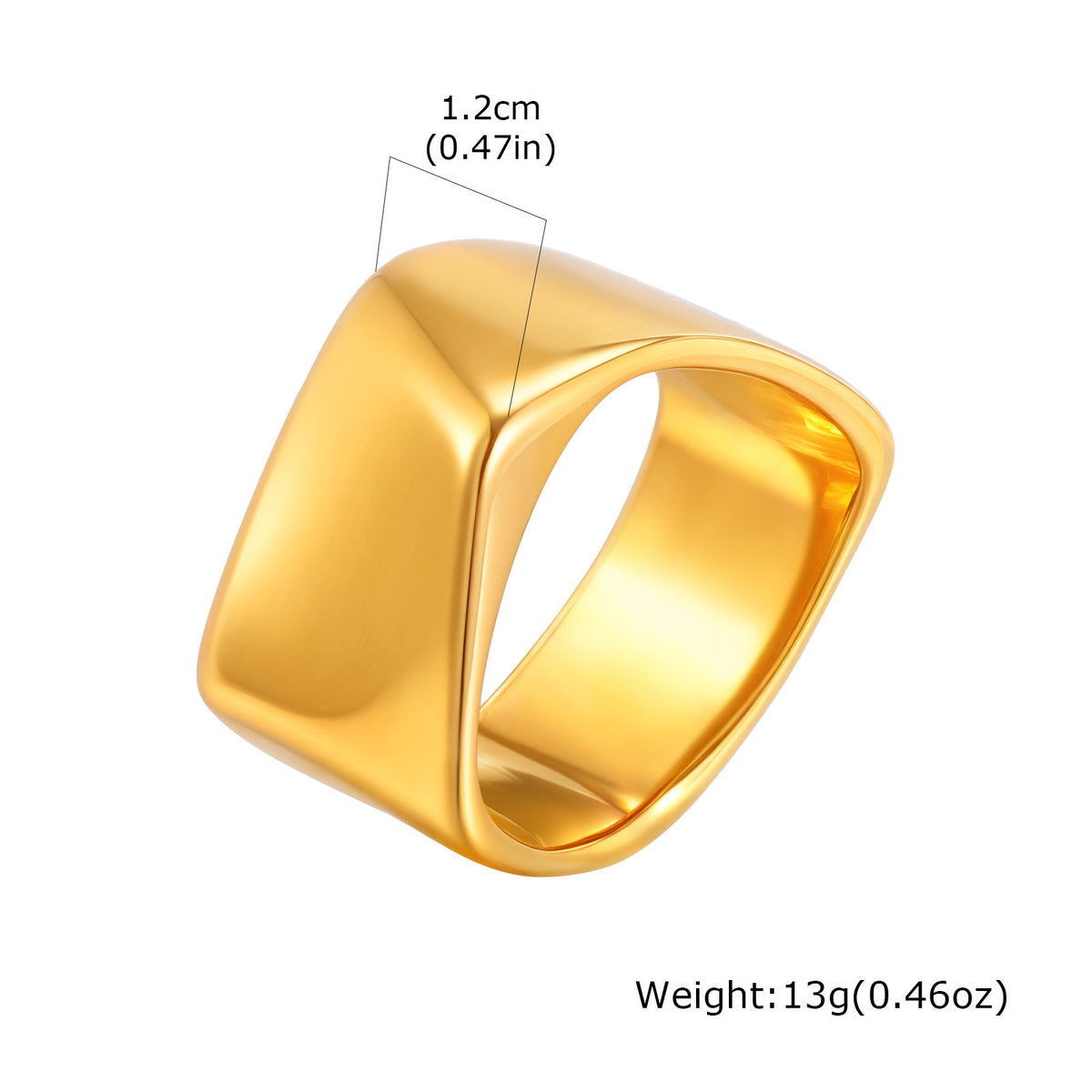 Titanium Steel Women's Ring Stainless Steel Plated Gold All-Light Geometric