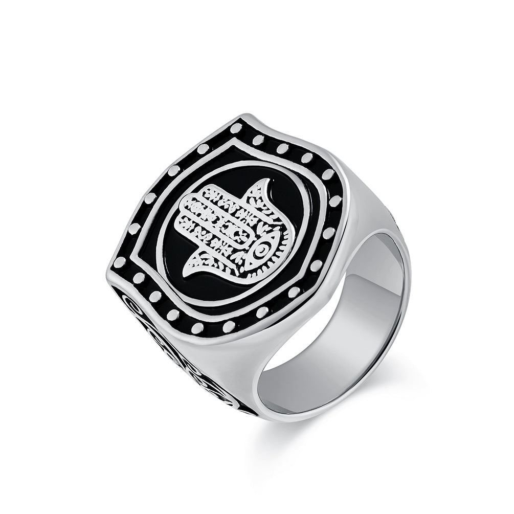 Planderful Everyday Genie Titanium Steel Ring For Retro Hip Hop Fans Exaggerated High End Niche Design Jewelry