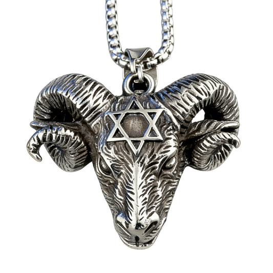 Planderful Titanium Steel Sheep Head Pendant For Men Unisex Bold Protection Statement Jewelry