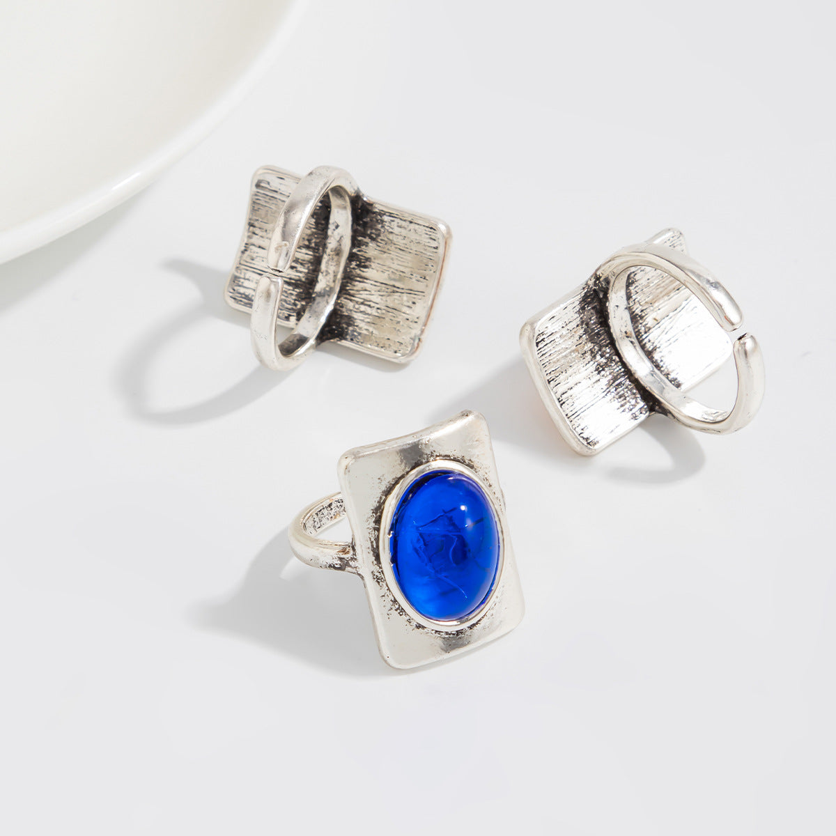 Planderful Vienna Verve Personalized Geometric Ring With Opening Colorful Faceted Zircon For Fashion Forward Women