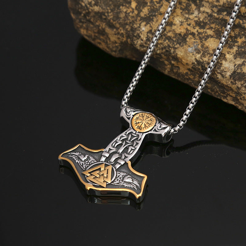 Foreign Trade Jewelry Neck Chain Viking Raytheon Hammer Necklace