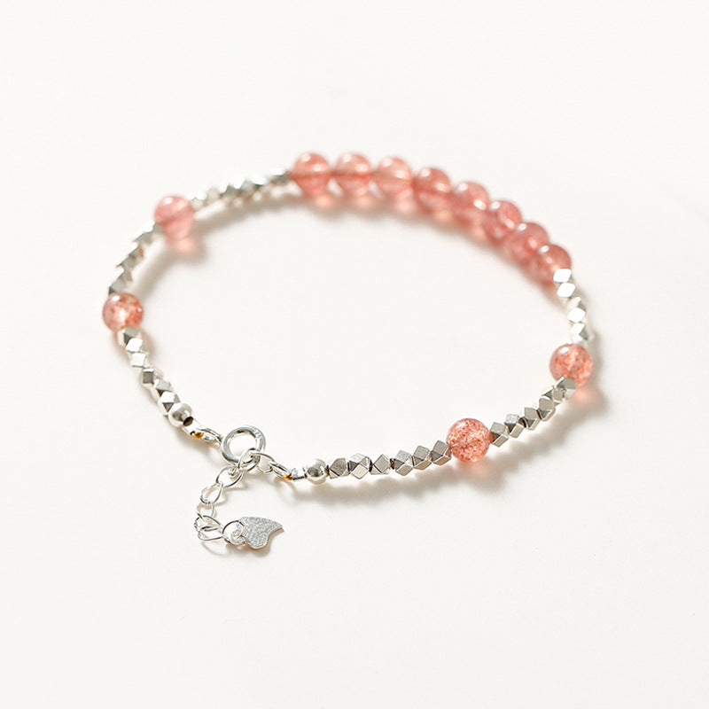 Sterling Silver Strawberry Crystal Bracelet - Fortune's Favor Collection