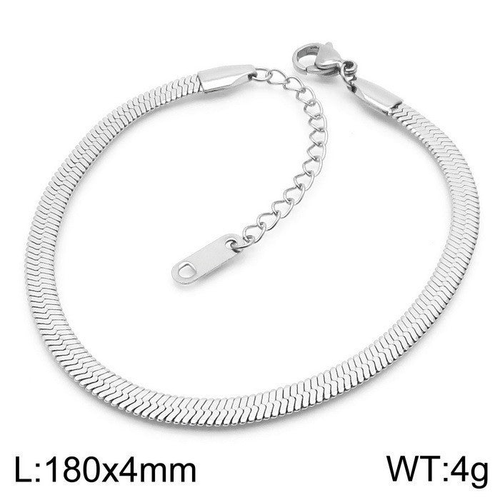Minimalist Daily Commuter Multi-Size Blade Chain Unisex Bracelet Stainless Steel Bracelet