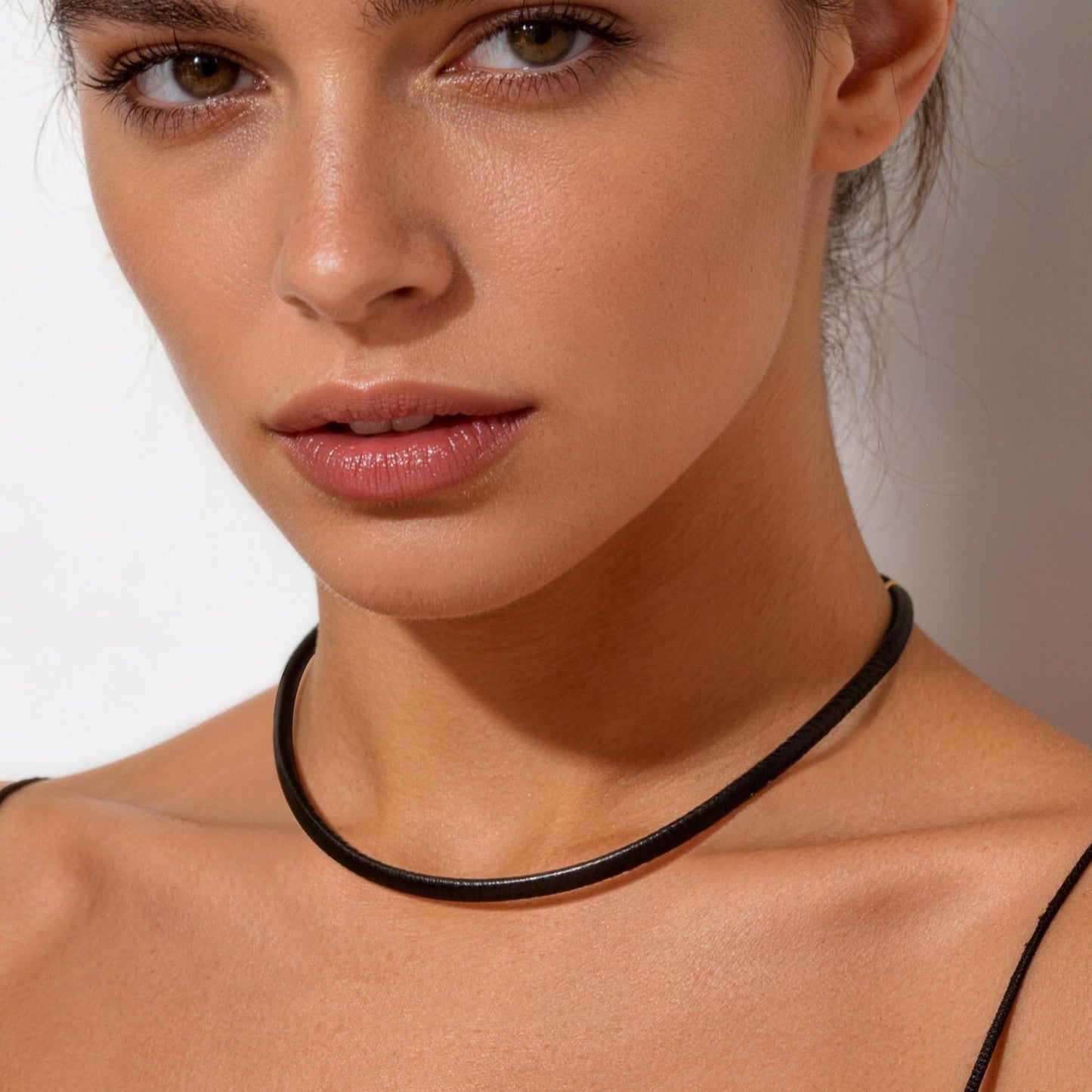 Stainless Steel Leather Necklace Collar – Gothic