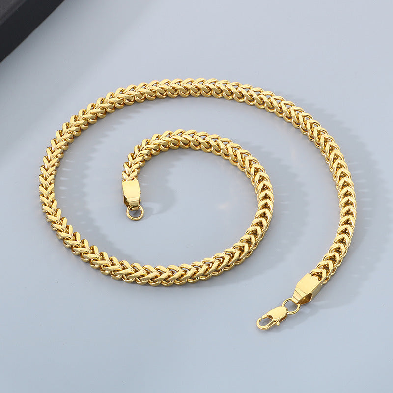 Planderful Keel Chain Necklace Unisex Gold Plated Bold