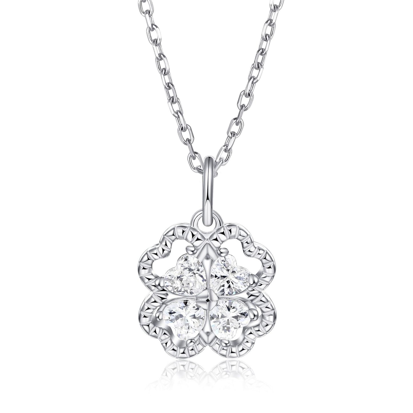 Planderful S925 Sterling Silver 4Leaf Clover Necklace Women