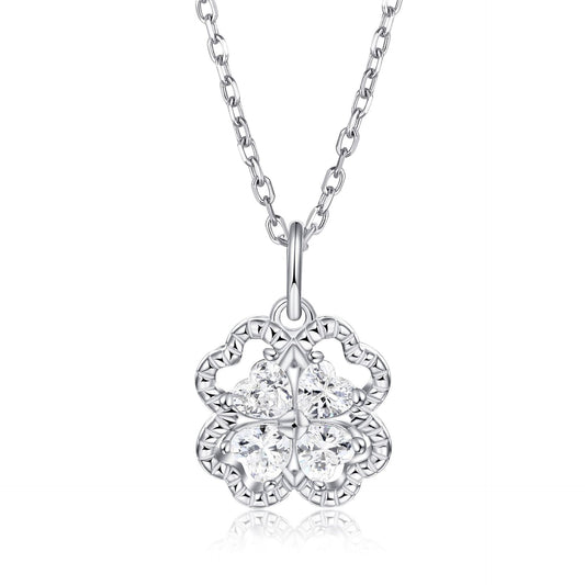 Planderful S925 Sterling Silver 4Leaf Clover Necklace Women