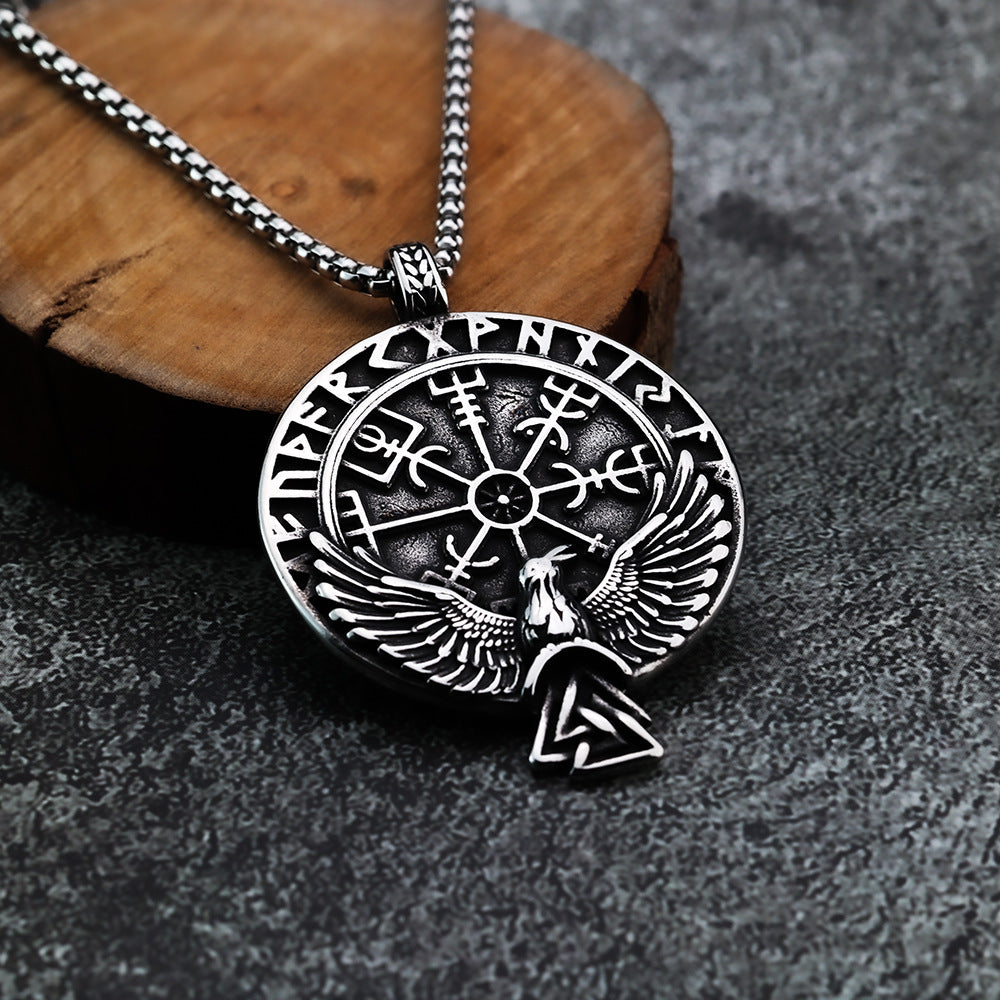 Cross-Border New Nordic Viking Pendant Compass Charm Jewelry
