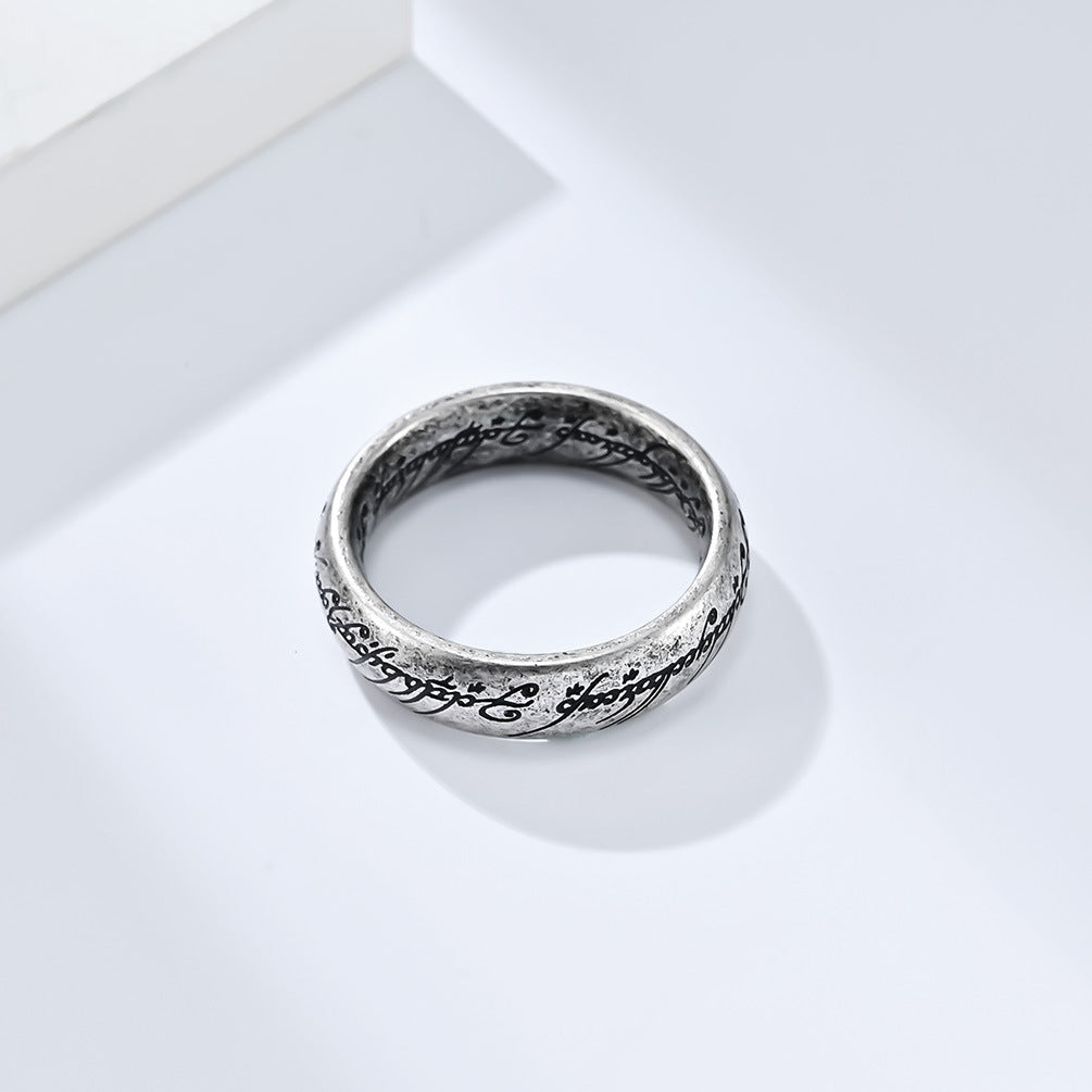 Cross-Border Film And Television Titanium Steel Ring For Men