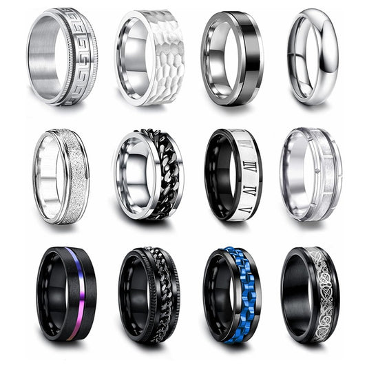 Planderful Everyday Genie Titanium Steel Ring 8mm Rotating Spinner For Men And Unisex Stress Relief