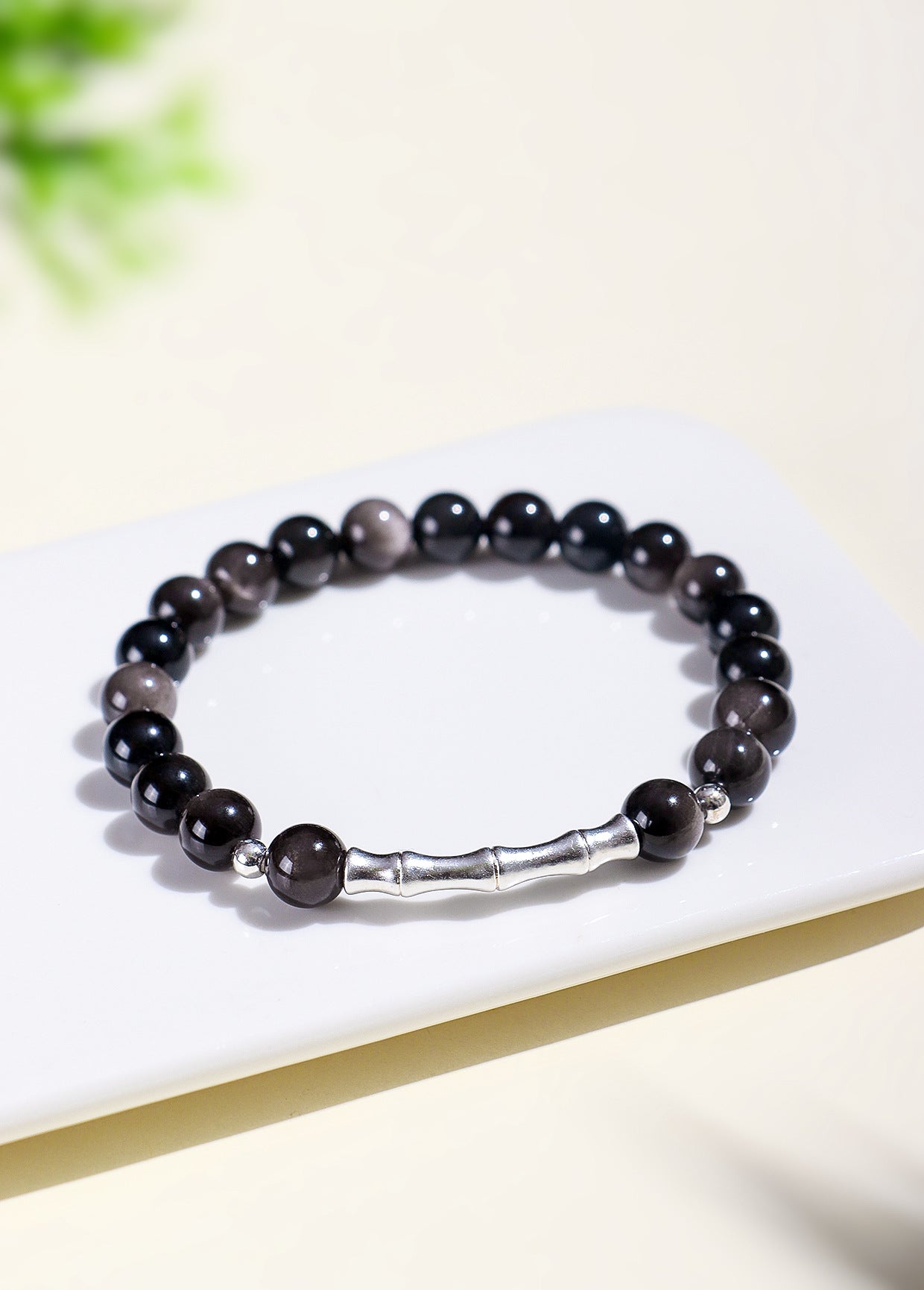 Planderful Fortune's Favor Bracelet – Elegant Obsidian and Opal Design