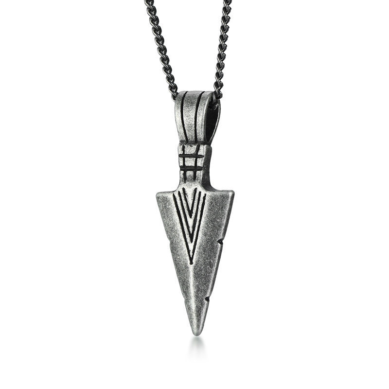 Spearhead Pendant Hip-Hop Wind Titanium Steel Necklace Men's Titanium Steel Pendant