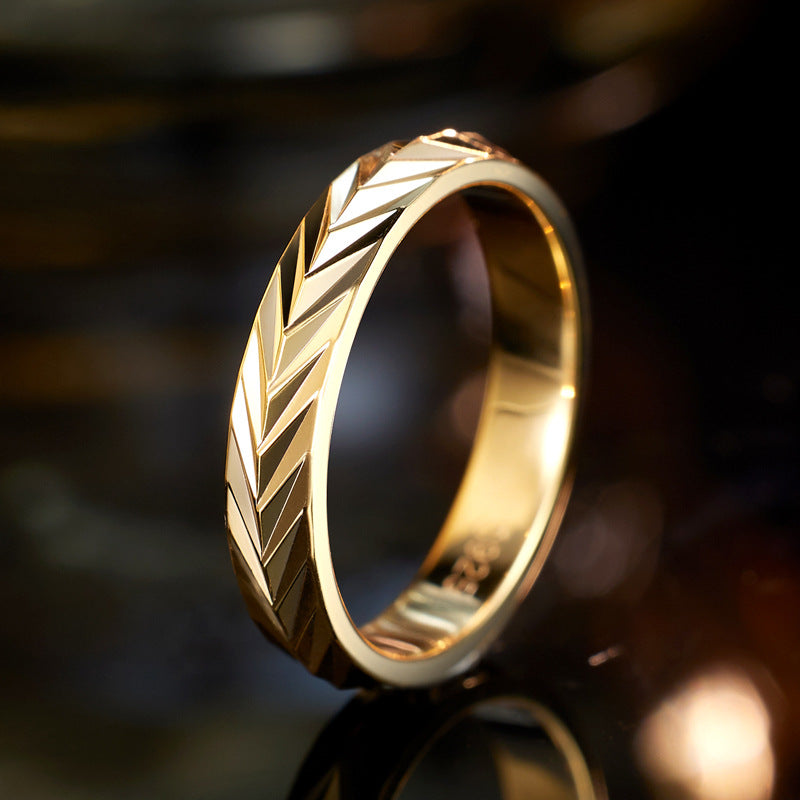 Planderful S925 Sterling Silver Minimalist Ring For Women With Floral Wheat Motif Everyday Genie