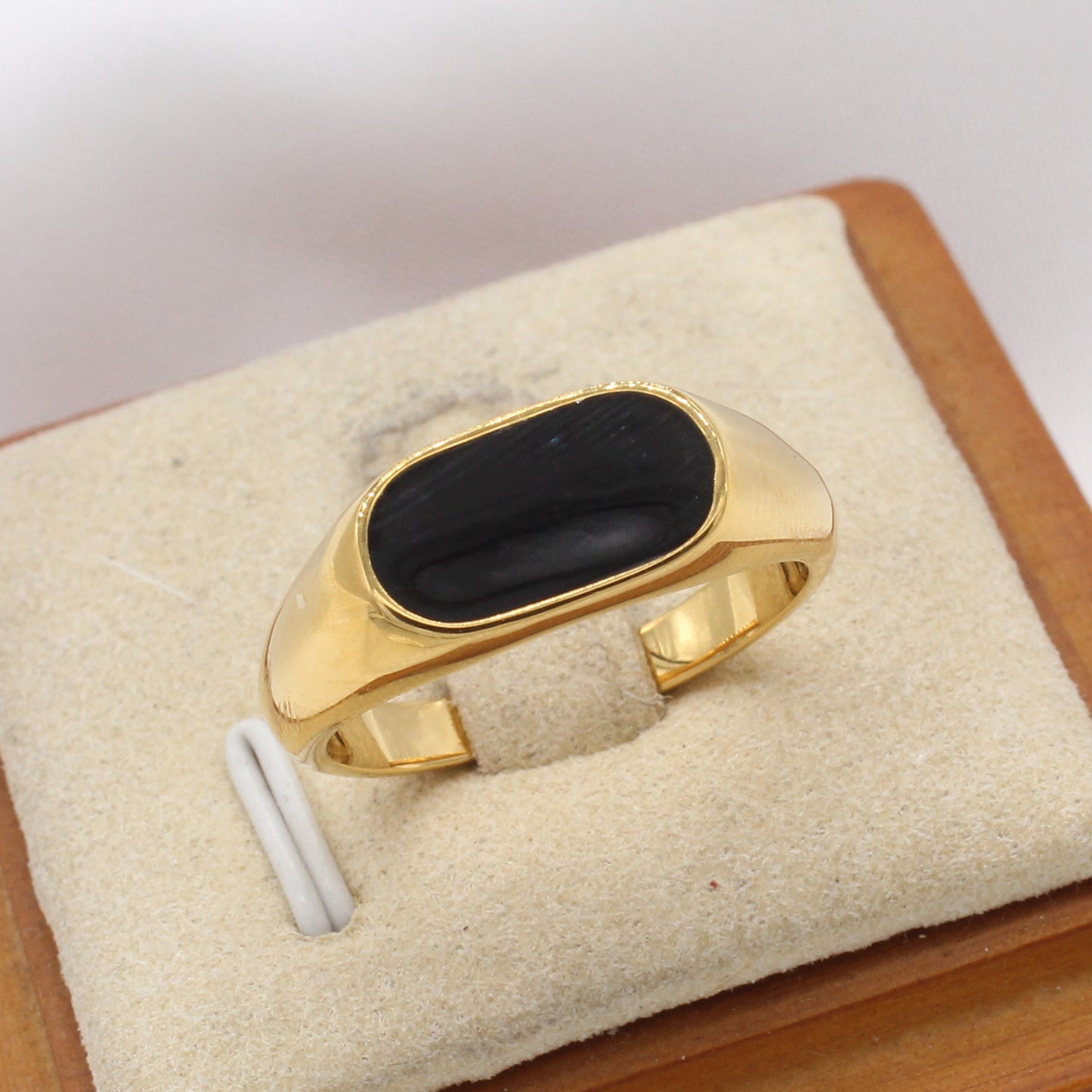 Planderful Jewelry Titanium Steel Ring With Epoxy Inlay INS Style For Everyday Wear