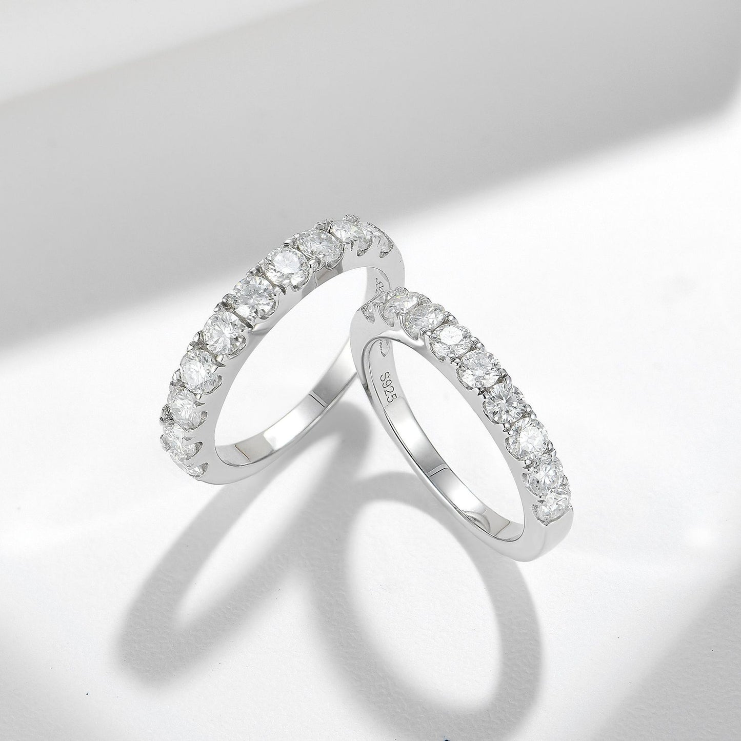 Classic Fashion Versatile 10 Diamond Row Ring S925 Silver