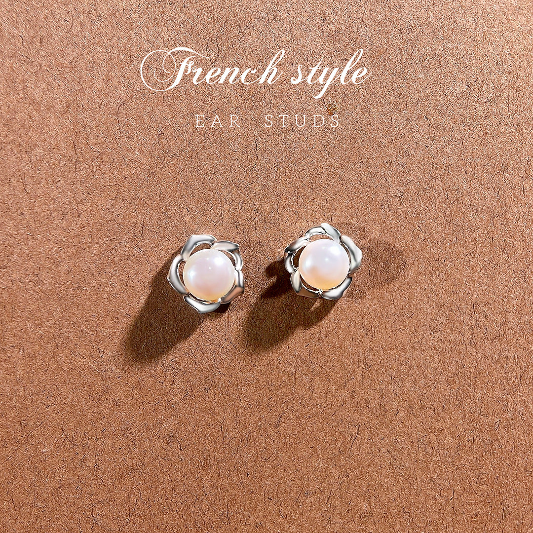 Vintage Pearl 925 Sterling Silver Women's Earrings