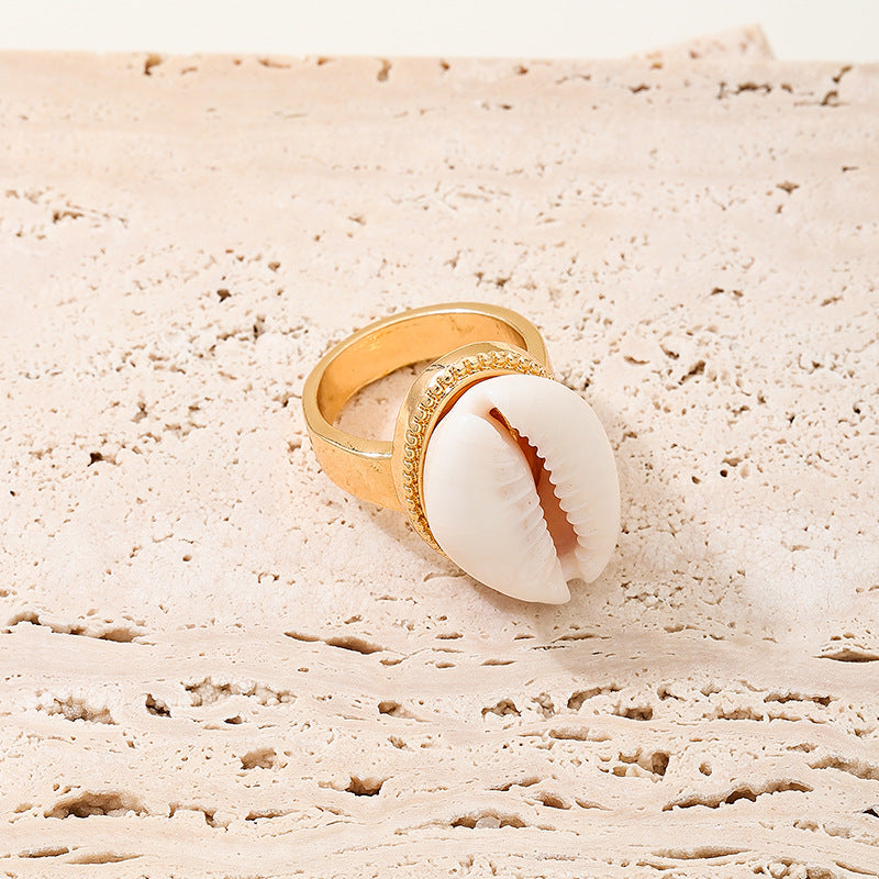 Planderful Vienna Verve Shell Ring Adjustable Fashion Jewelry