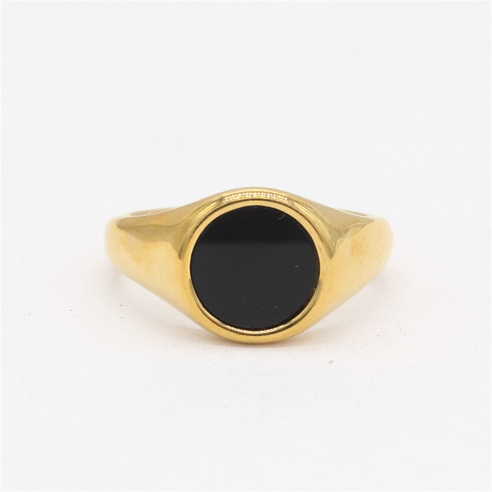 Planderful Everyday Genie Unisex Steel Ring Minimalist Design Durable Shield Sizes 7 To 12