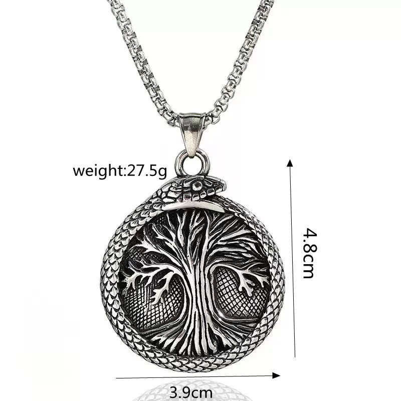 1. Planderful Tree of Life Pendant Stainless Steel Necklace For Men Punk Viking Style Gift