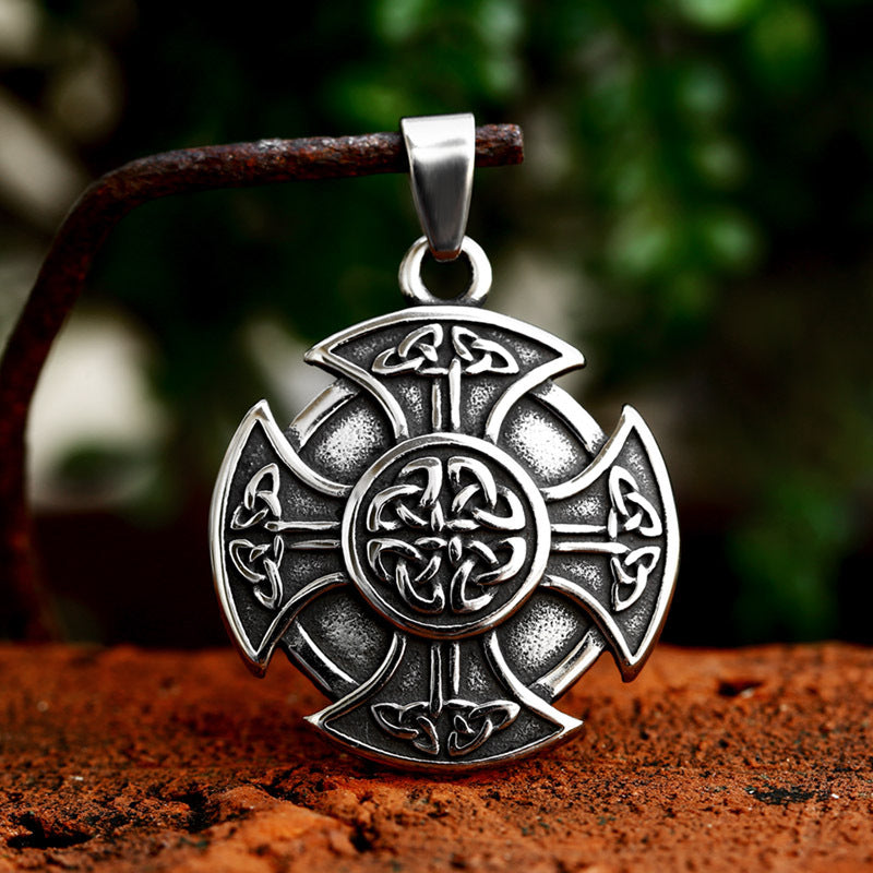 Retro Viking Celtic Knot Cross Pendant for Men - Wholesale Stainless Steel Accessories