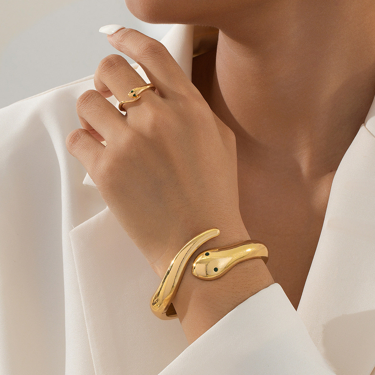 Planderful Vienna Verve Jewelry Set – Fashionable Metal Snake Design