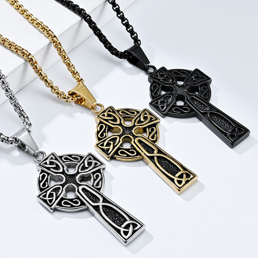 Amazon Retro Nordic Viking Celtic Knot Cross Necklace for Men